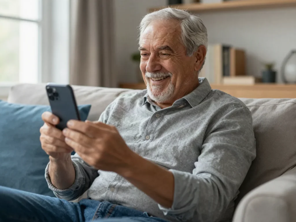 Formation smartphone à domicile pour un senior